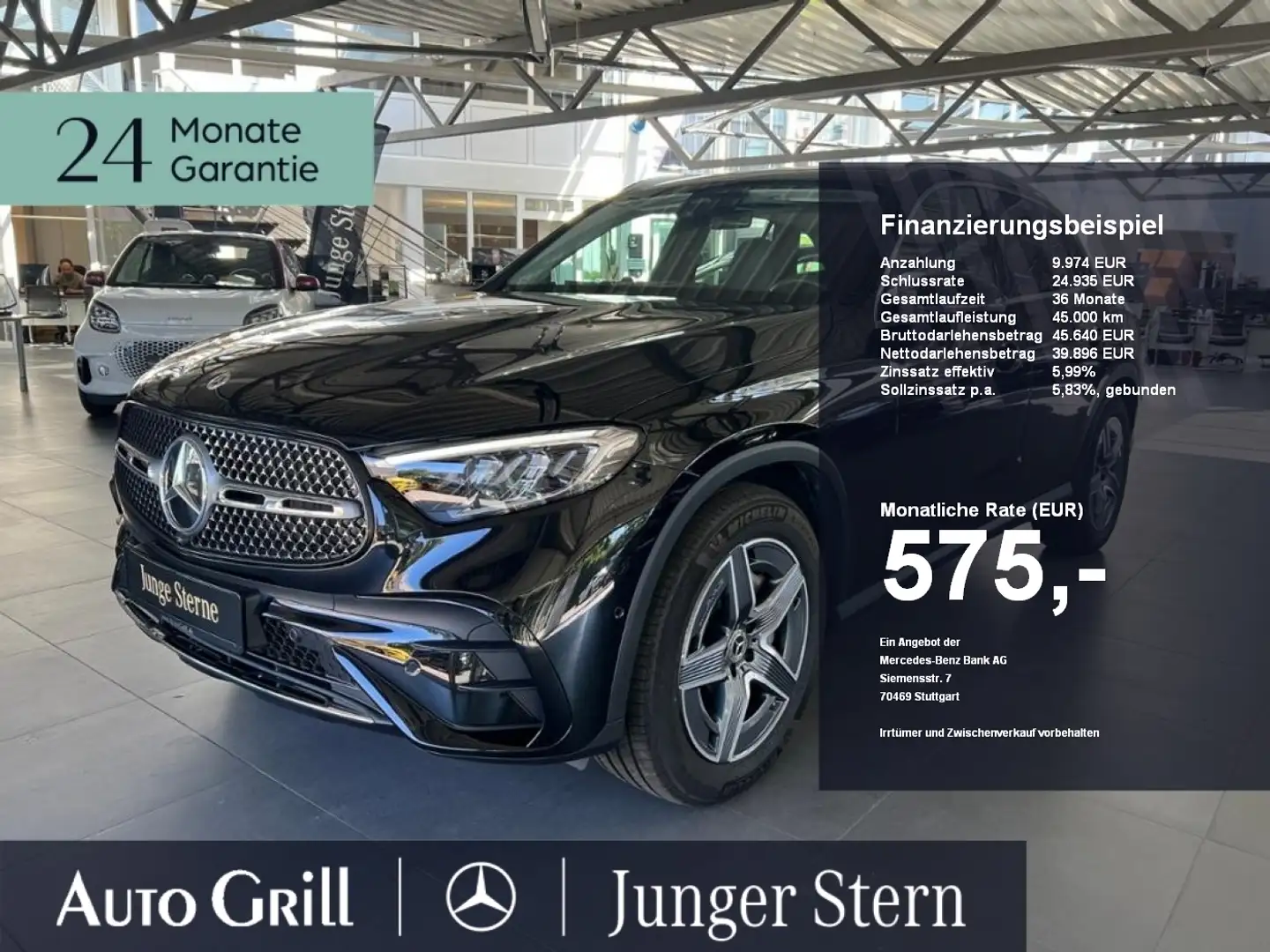 Mercedes-Benz GLC 200 4M AMG Line Advanced Plus Lenkhz DistrOD Noir - 1