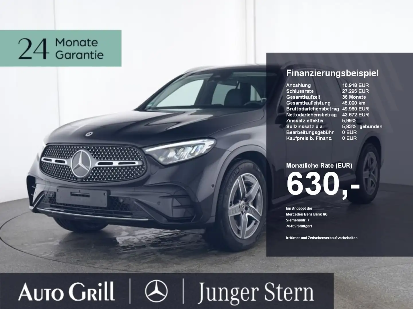 Mercedes-Benz GLC 200 4M AMG Line Advanced Plus Lenkhz DistrOD Schwarz - 1