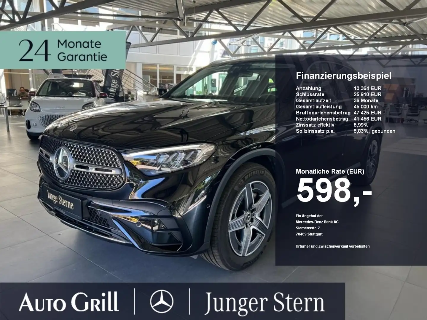 Mercedes-Benz GLC 200 4M AMG Line Advanced Plus Lenkhz DistrOD Zwart - 1