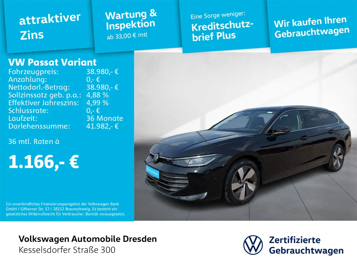 Volkswagen Passat Variant Business 2.0 TDI SCR  7-Gang-DSG Schwarz - 1