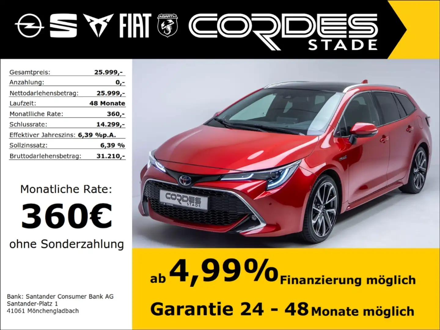 Toyota Corolla Touring Sports Hybrid Lounge PDC Kamera Pano-Dach Rosso - 1