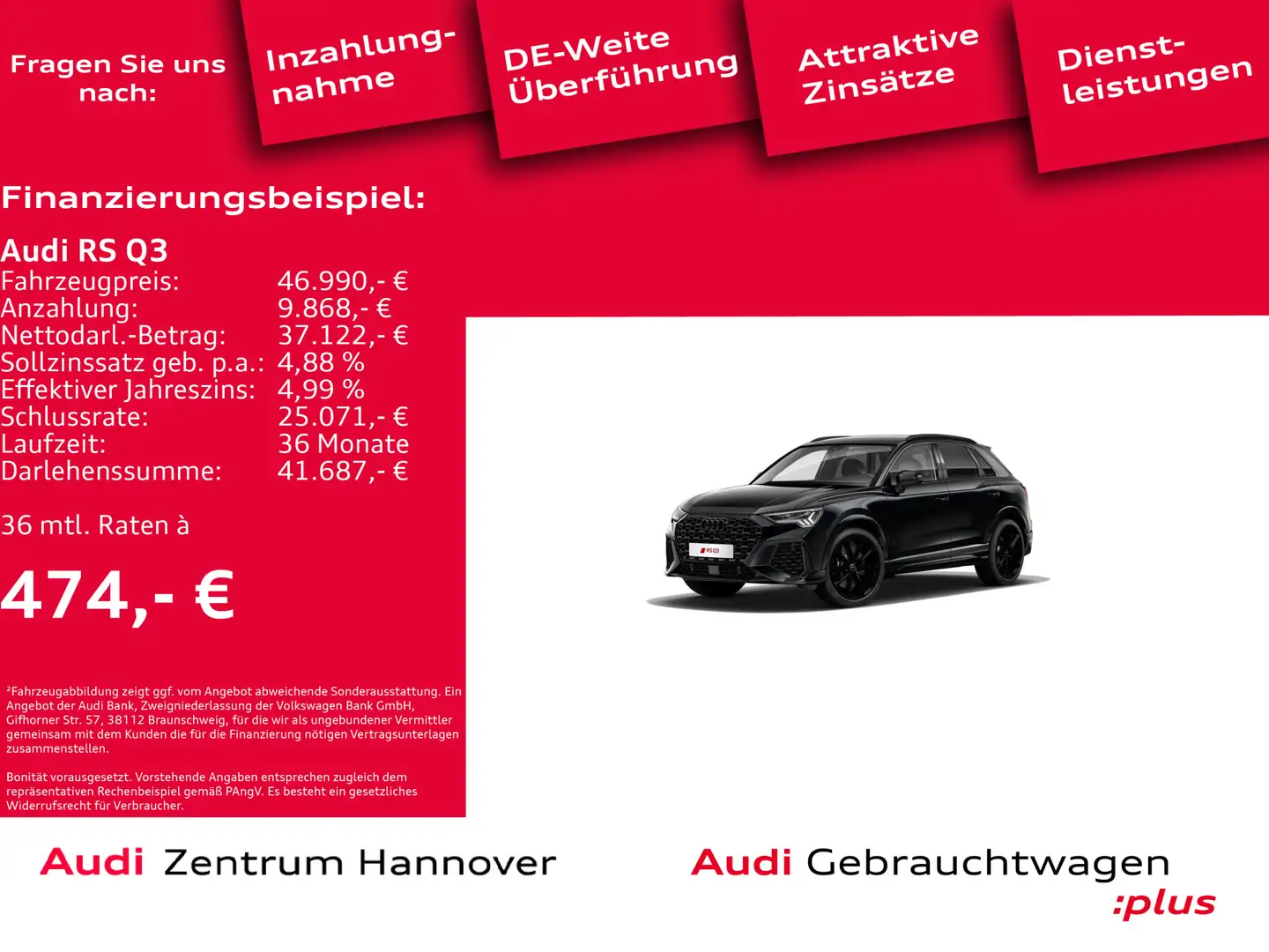 Audi RS Q3 2.5 TFSI AHK Matrix Memory Kamera Černá - 2
