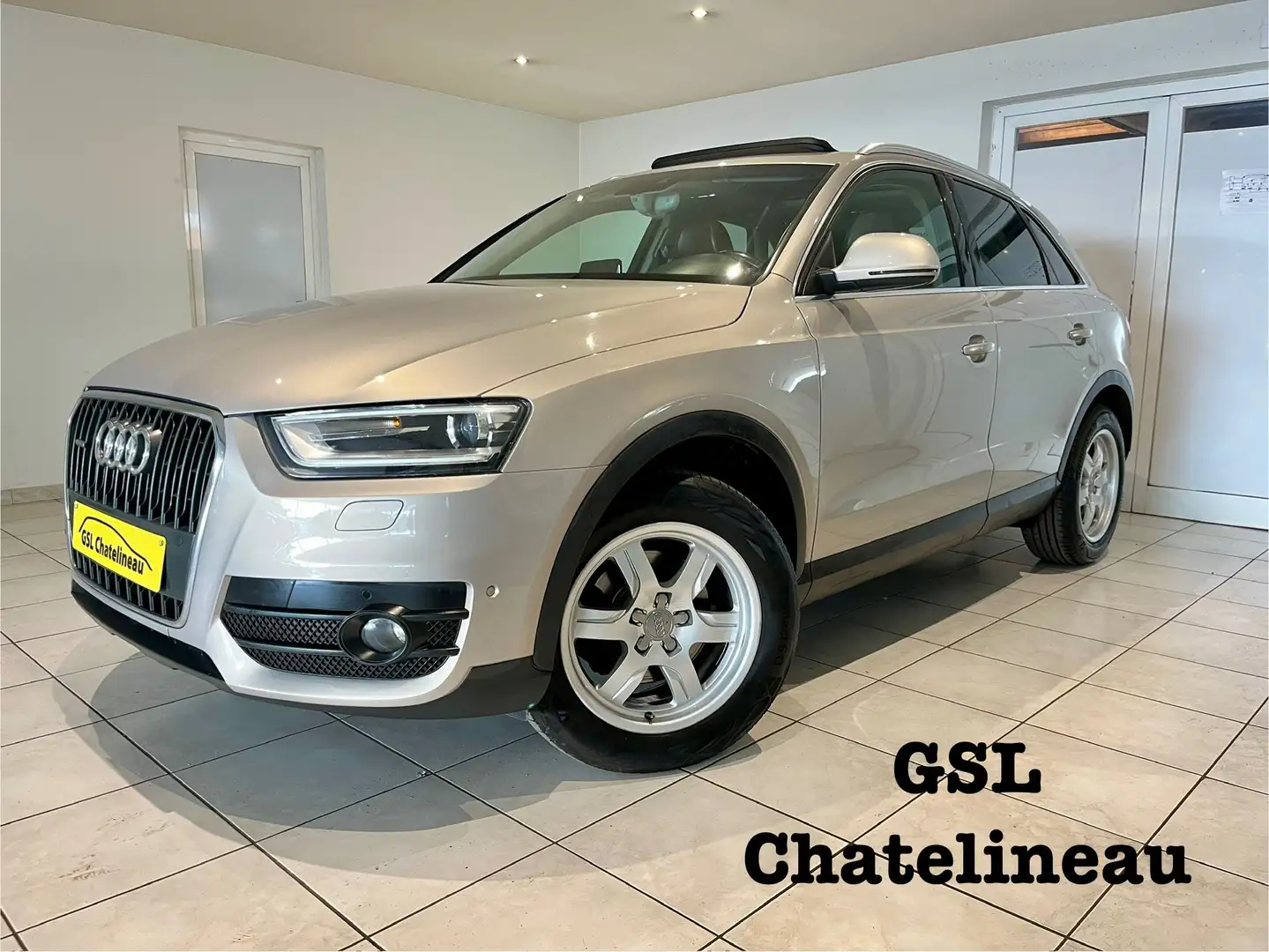 Audi Q3 2.0TDi 163cv Quattro S-tronic Navi/Clim/Toit Ouv Beige - 1
