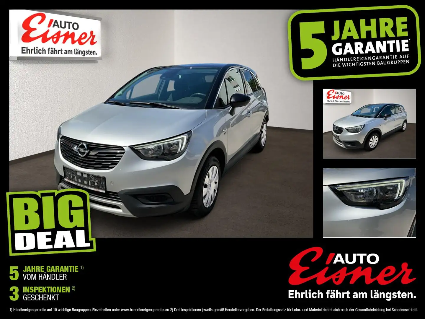 Opel Crossland 1.2 120 Jahre Edition LM PDC SpurH Silber - 1
