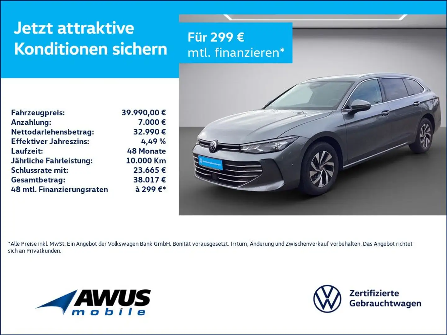 Volkswagen Passat Variant 2.0TDI DSG Business AHK Gris - 1