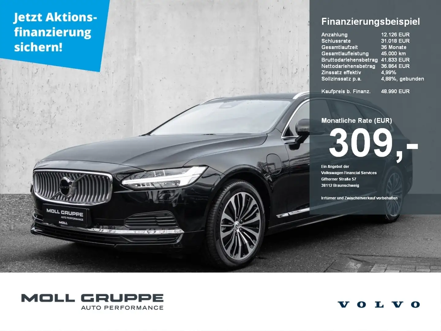 Volvo V90 T6 Twin Engine AWD Core Plug-In Schwarz - 1