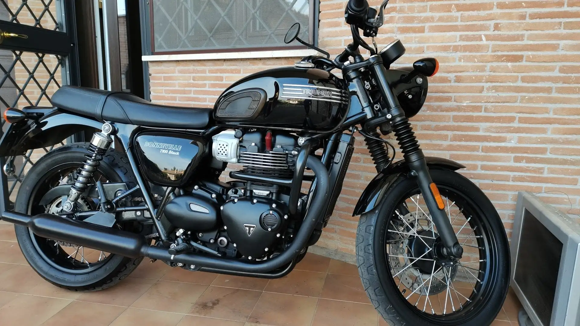 Triumph Bonneville T100 total back Fekete - 1