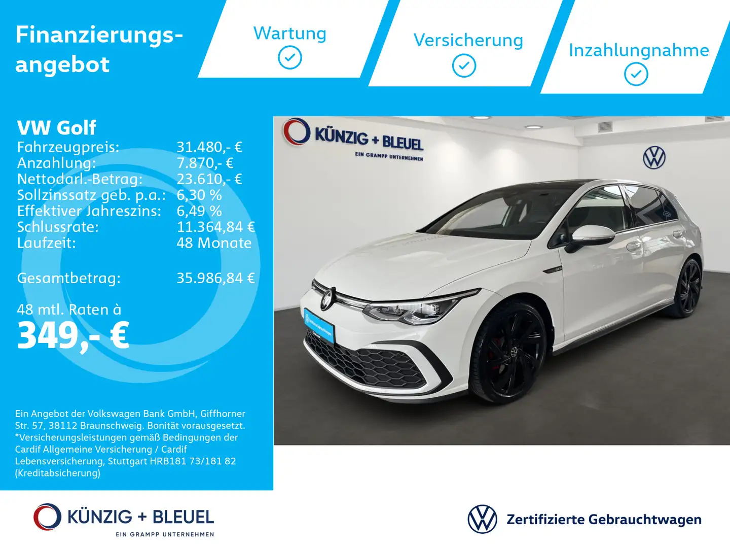 Volkswagen Golf GTD +KAMERA+ACC+SHZ+NAVI+18"+ Blanc - 1