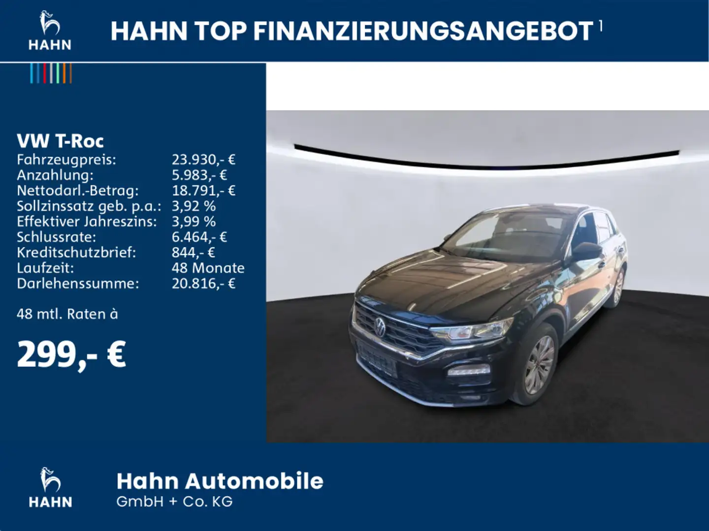 Volkswagen T-Roc 1.5TSI DSG Sport AHK Navi-Vorb. PDC Sitzhz Schwarz - 2