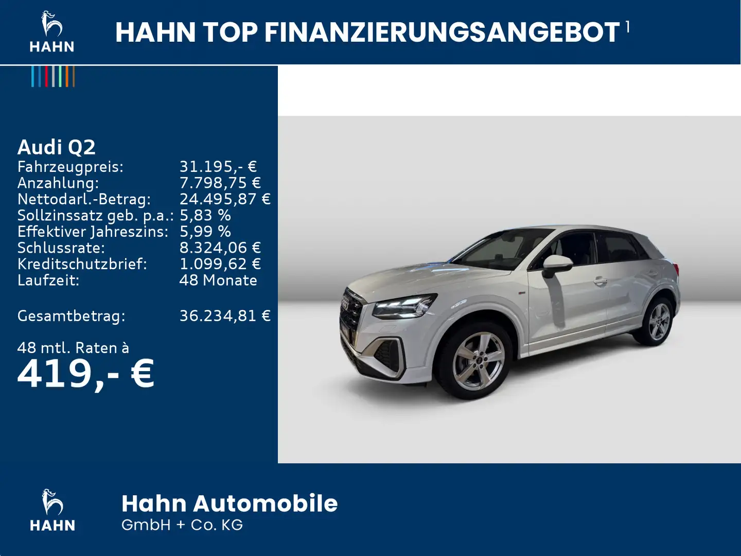 Audi Q2 35TFSI S-tronic S line Cam Matrix Navi Sitzhe Blanc - 2