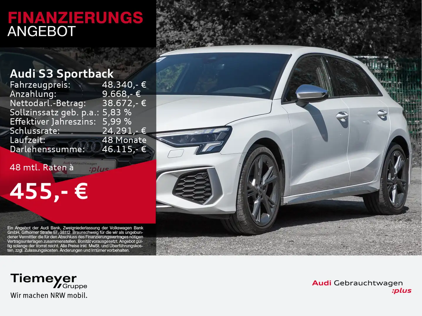 Audi S3 TFSI Q VIRTUAL PRIVACY NAVI+ Weiß - 1