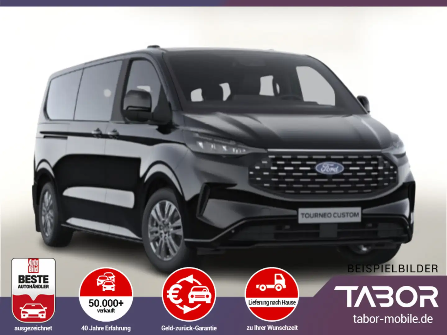 Ford Tourneo Custom 2.0 TDCi 170 Aut Tit 320 L2 LED Schwarz - 1