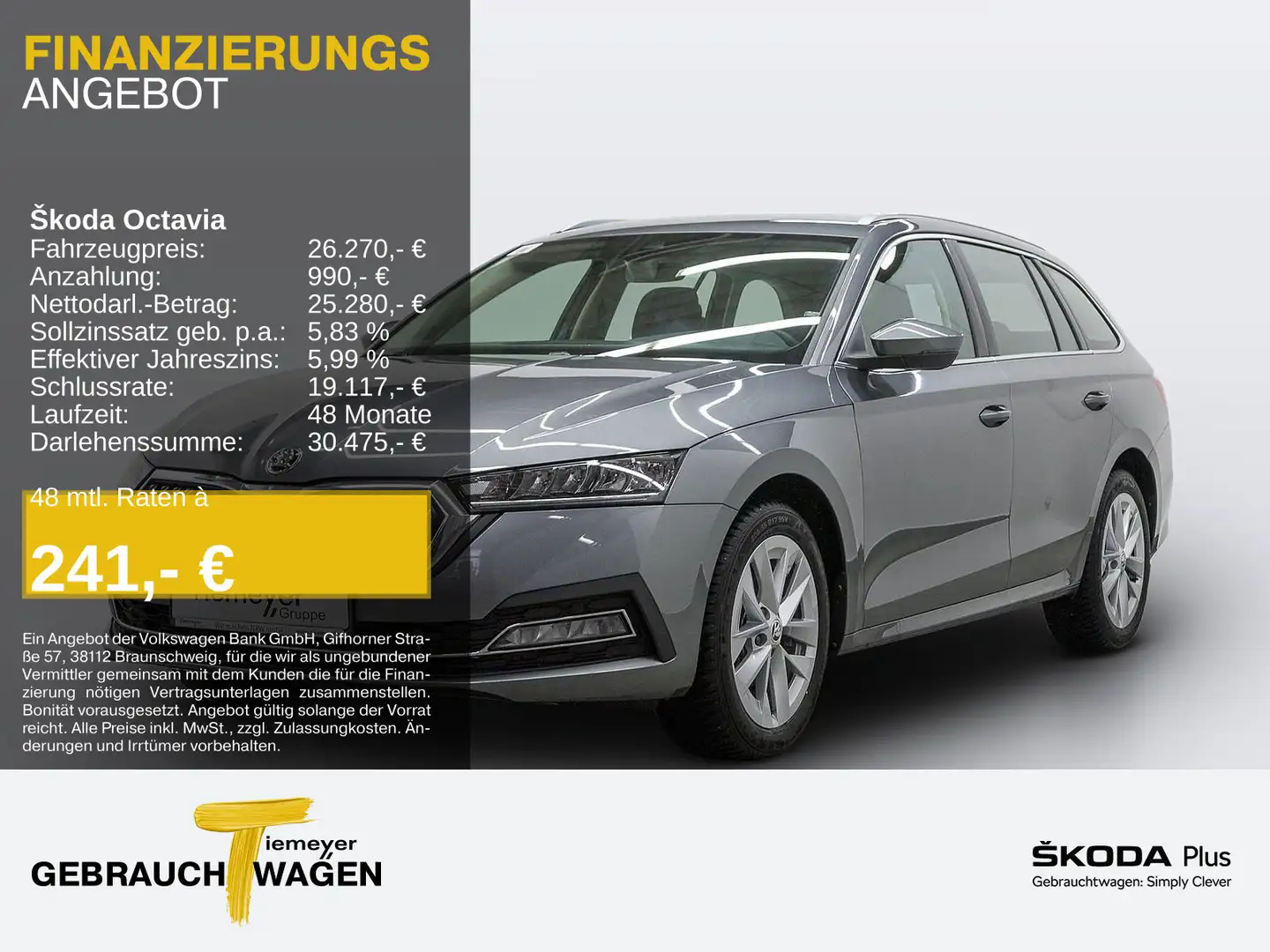 Skoda Octavia Combi 1.5 e-Tec DSG SELECTION+ LM17 LED Grau - 1