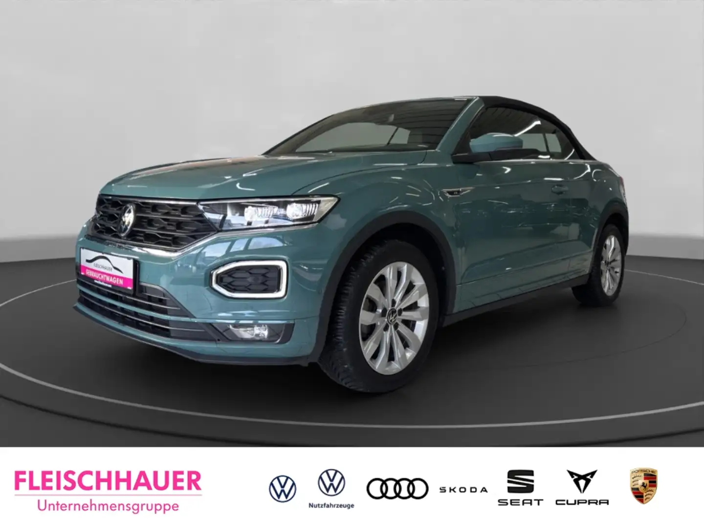 Volkswagen T-Roc Cabrio R-Line 1.5 TSI LED+ACC+NAVI+RFK+SHZ+DAB+VC Grün - 1