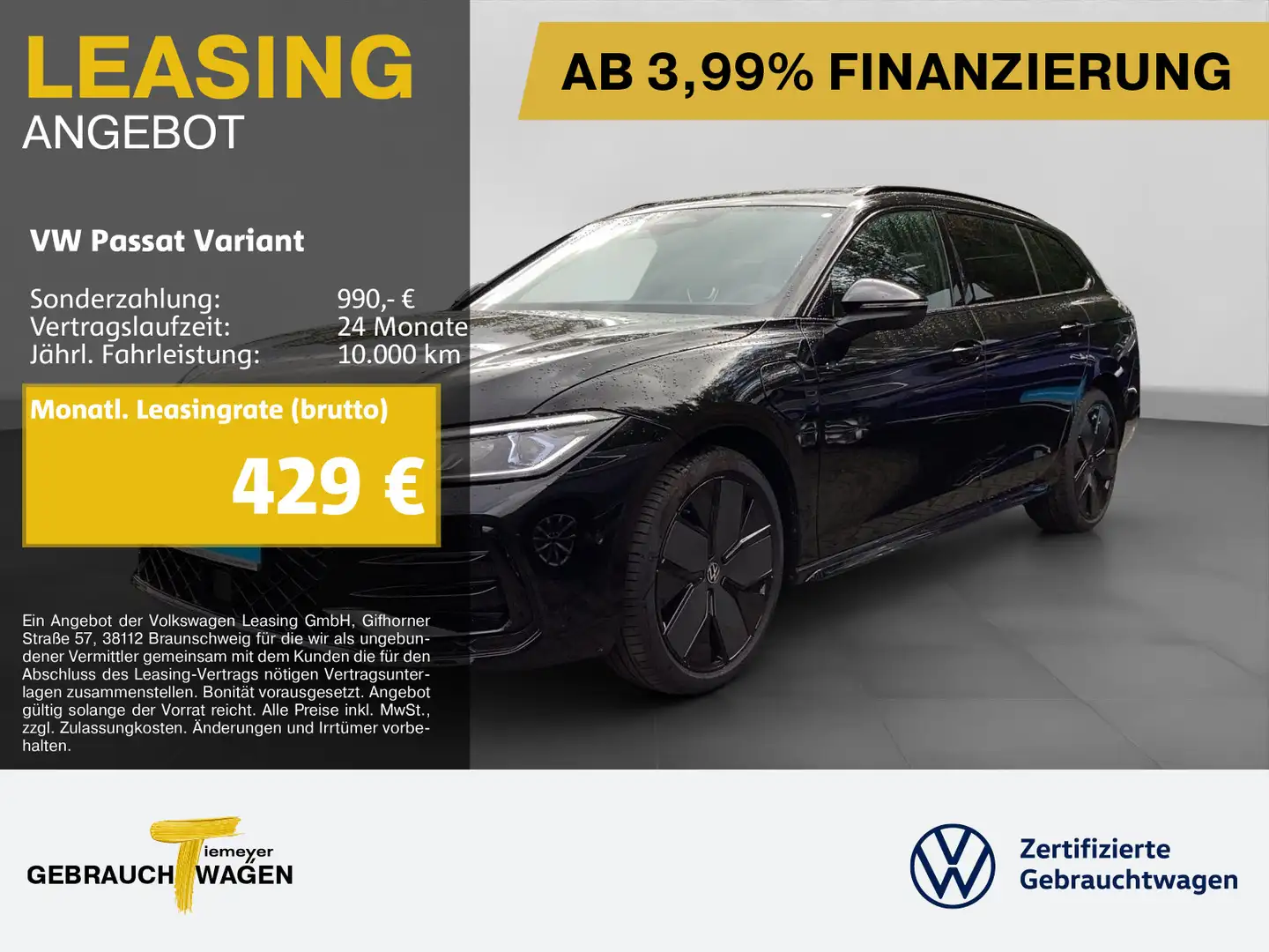 Volkswagen Passat Variant 1.5 eHYBRID R-LINE LM19 AHK NAVI Schwarz - 1