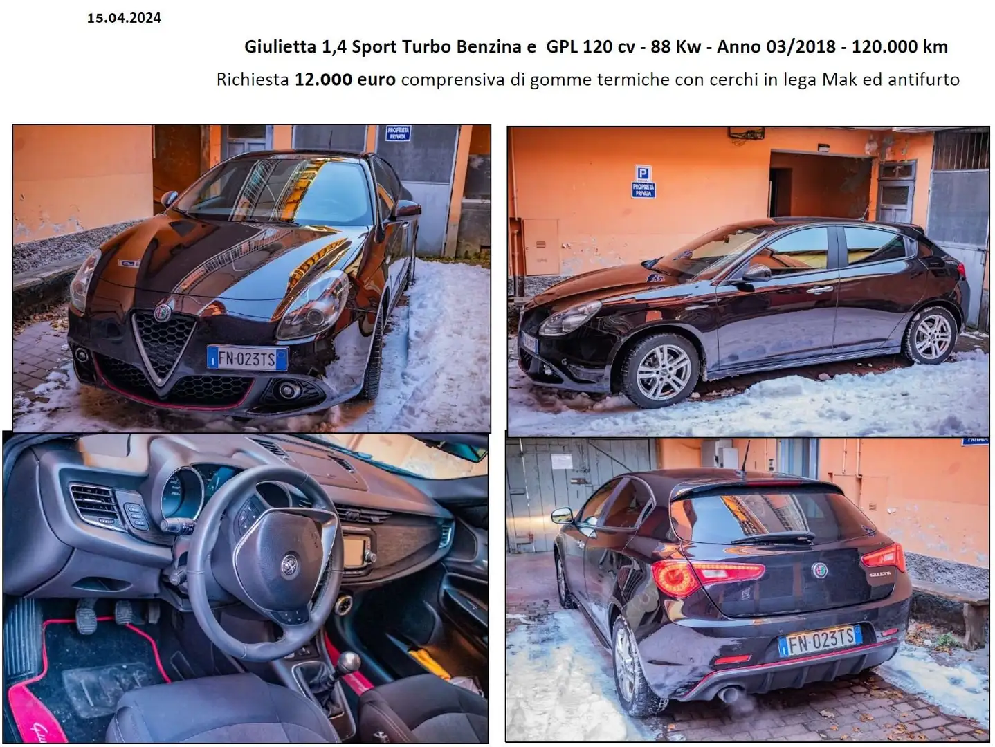 Alfa Romeo Giulietta Giulietta III 2016 1.4 t. Super Gpl 120cv Nero - 1