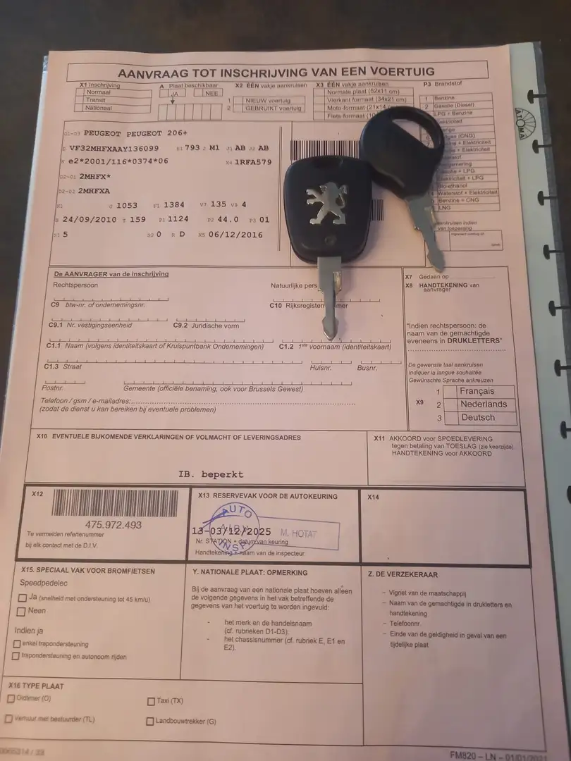 Peugeot 206 206+ 1.1i prête à immatriculer+carnet d’entret - 1