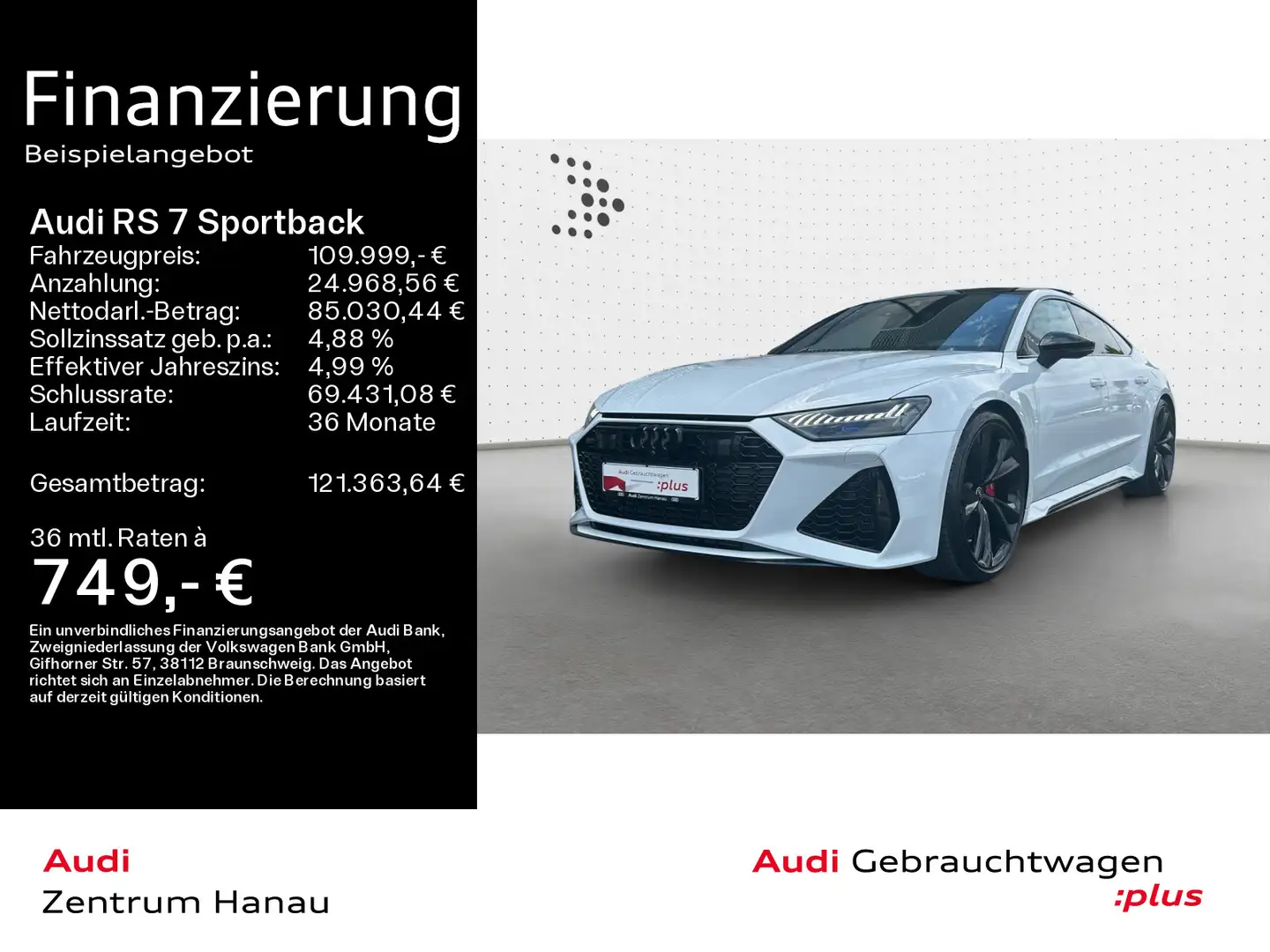 Audi RS7 performance*NAVI-PLUS*HUD*RS-AGA* Blanco - 1