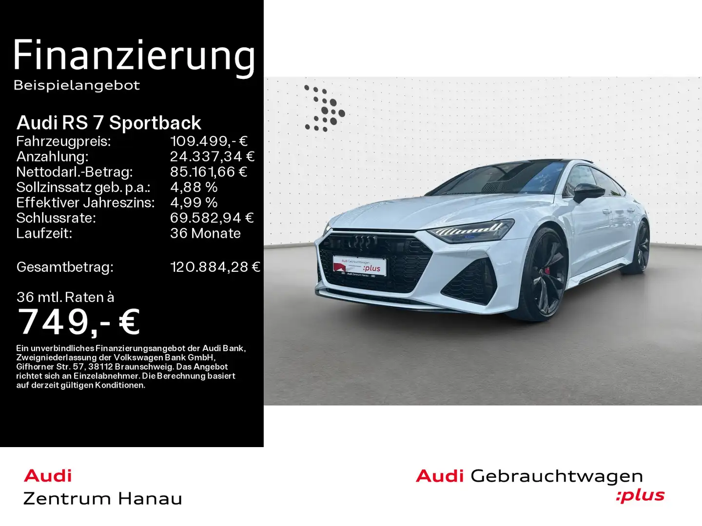 Audi RS7 performance*NAVI-PLUS*HUD*RS-AGA* Weiß - 1
