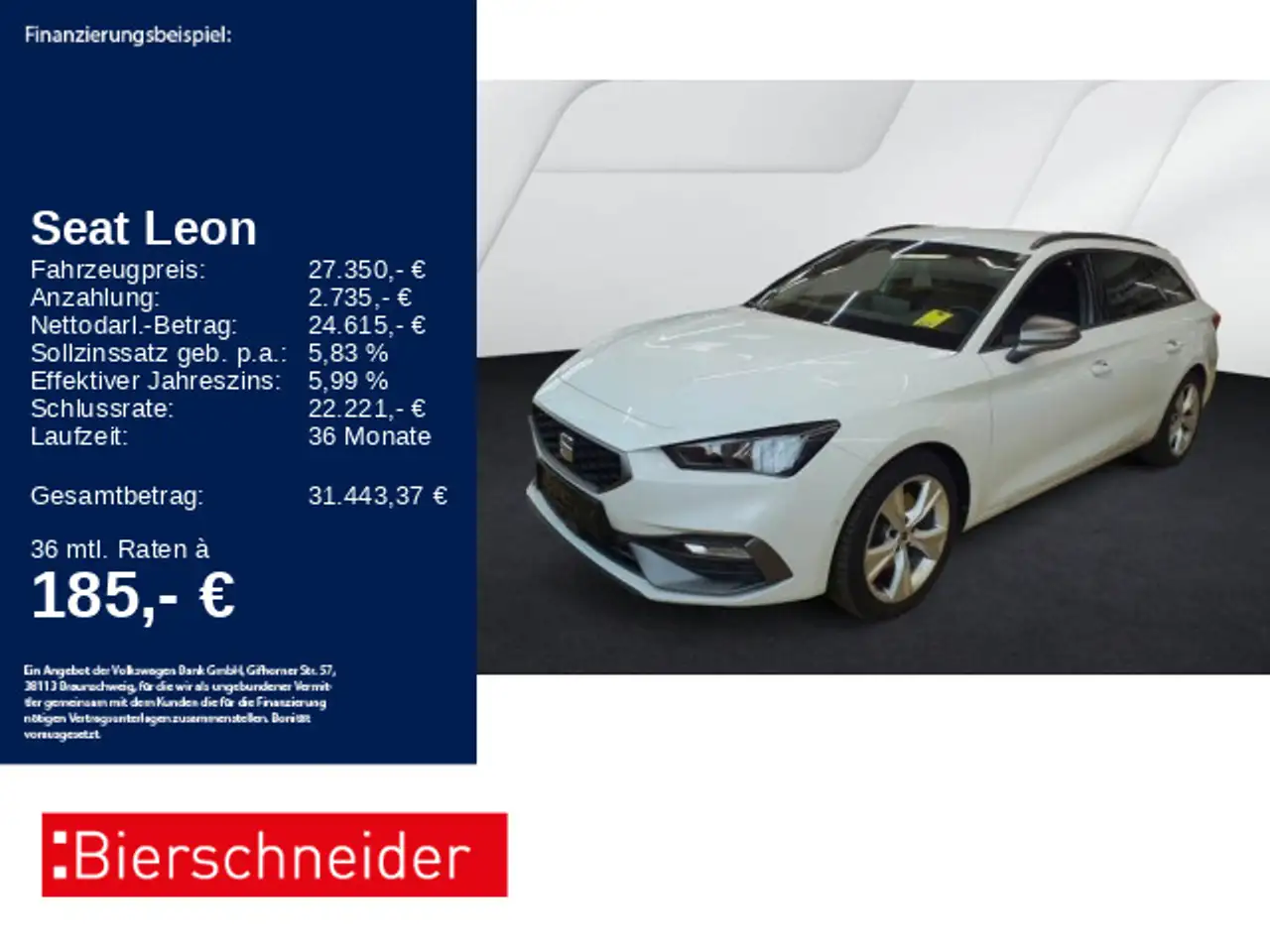 SEAT Leon SP 2.0 TDI DSG FR AHK ACC NAVI CAM