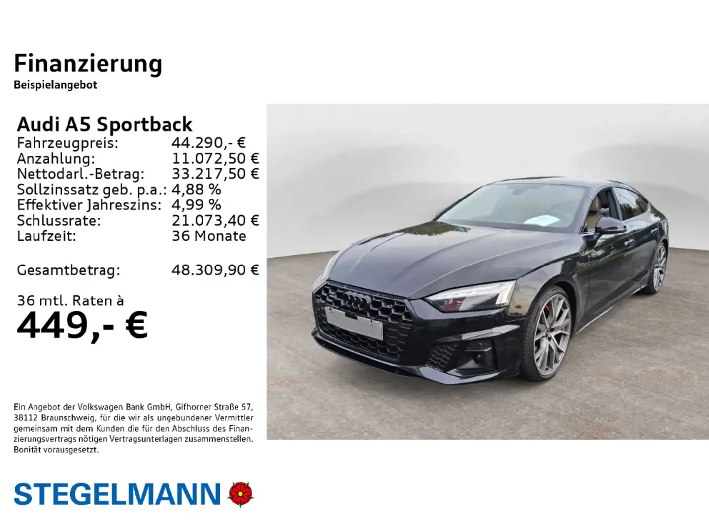 Audi A5 50 TDI qu. Tiptr. S-Line *AHK*Head- Schwarz - 2