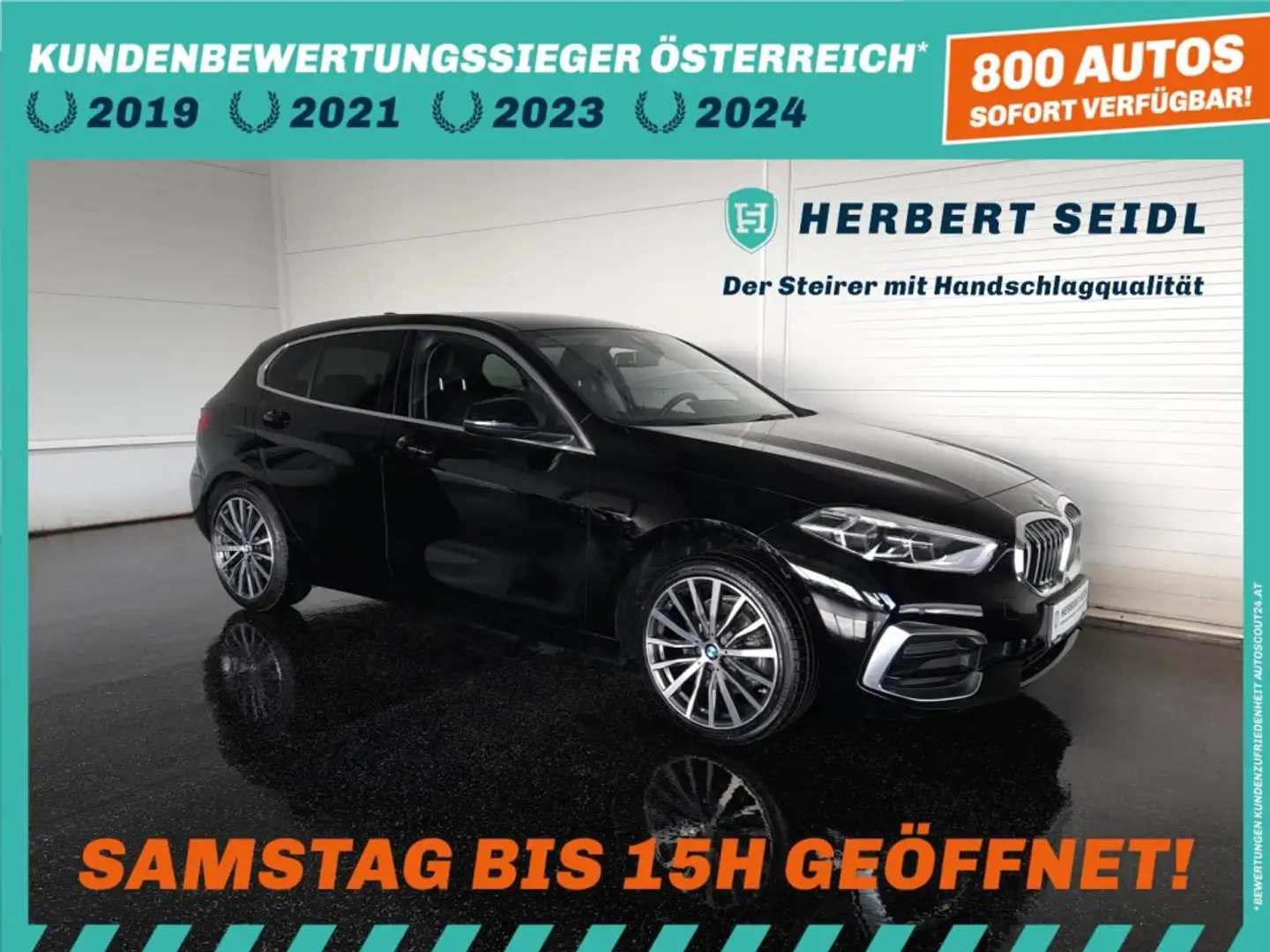 BMW 116 d LUXURY LINE Aut. *18 ZOLL / VOLL LED / NAVI / LIVE COCKPIT PROF. / VOLLEDER / KAMERA / KLIMAAUT.* Schwarz - 1