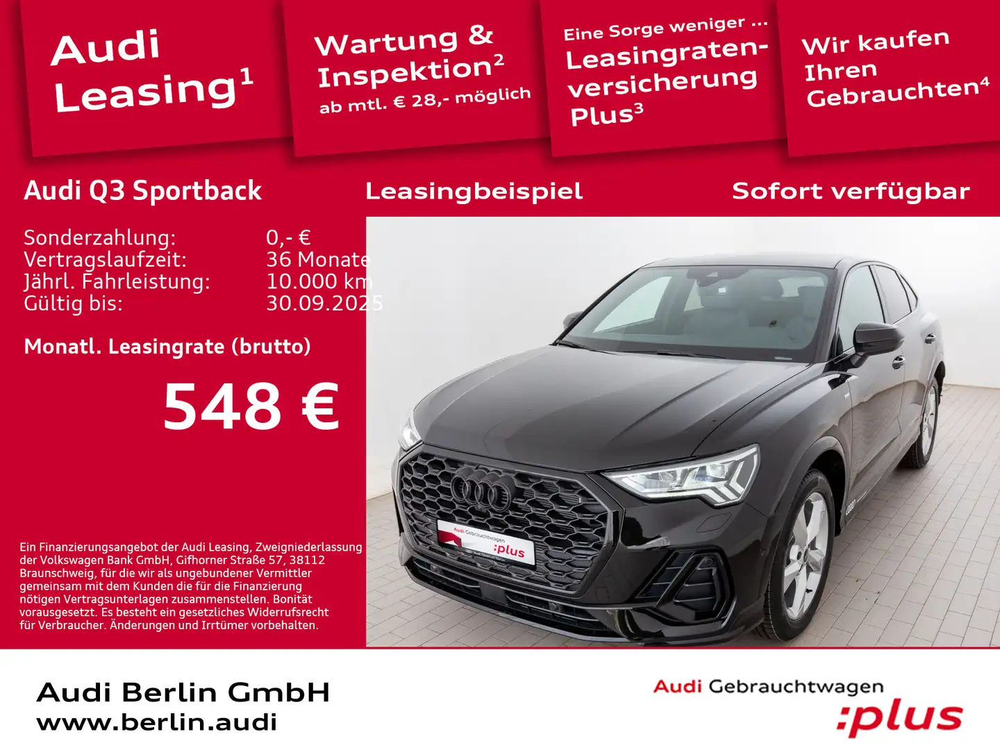 Audi Q3 S line 35 TFSI S tronic Schwarz - 1
