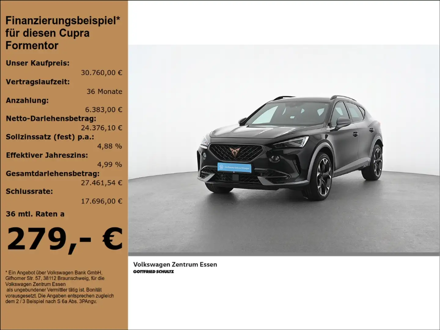 CUPRA Formentor 4Drive TDI DSG Matrix-LED*Beats-Soundsystem*R F-Ka Schwarz - 1