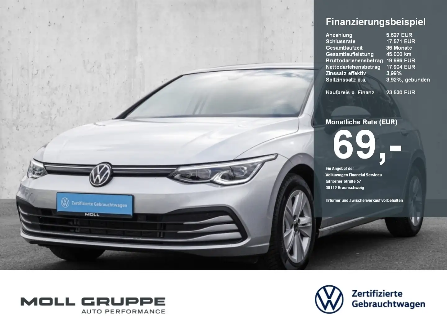 Volkswagen Golf 1.5 TSI Life NAVI PANO LED LM ACC MASSAGE Argento - 1