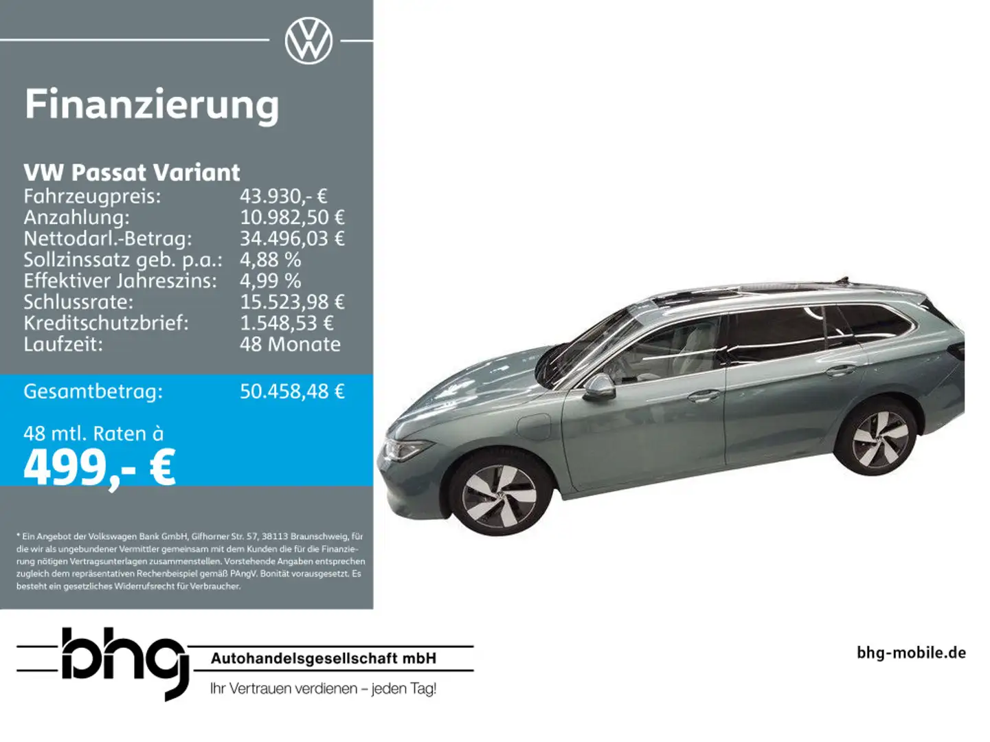 Volkswagen Passat Variant 1.5 eHybrid Elegance #LEDER #PANO Grün - 1