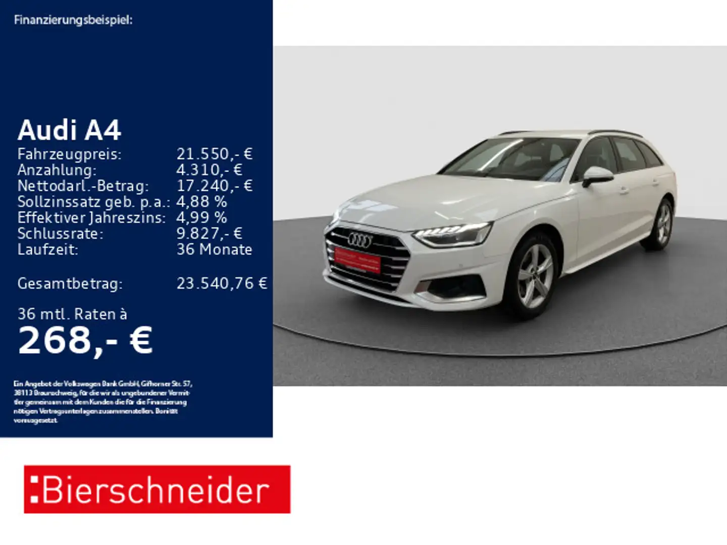 Audi A4 Av 35 TDI advanced AHK LED NAVI PDC SHZ Blanco - 1