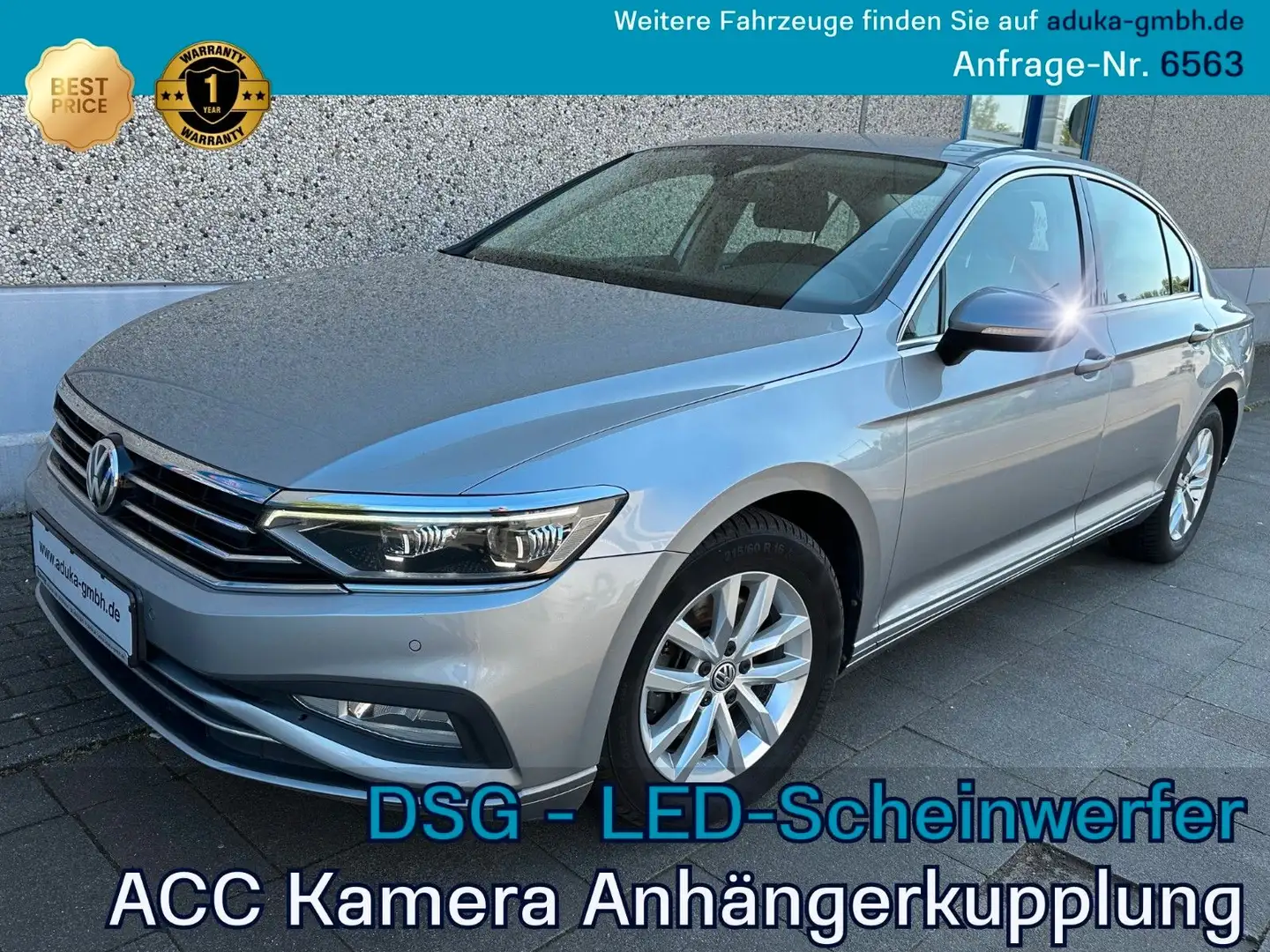 Volkswagen Passat 1.6 TDI SCR DSG Business AHK Kamera LED Argent - 1