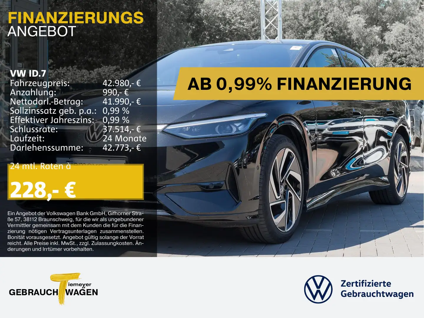 Volkswagen ID.7 Limousine Pro NP70 LM20 MATRIX AERAVIEW H/K Černá - 1