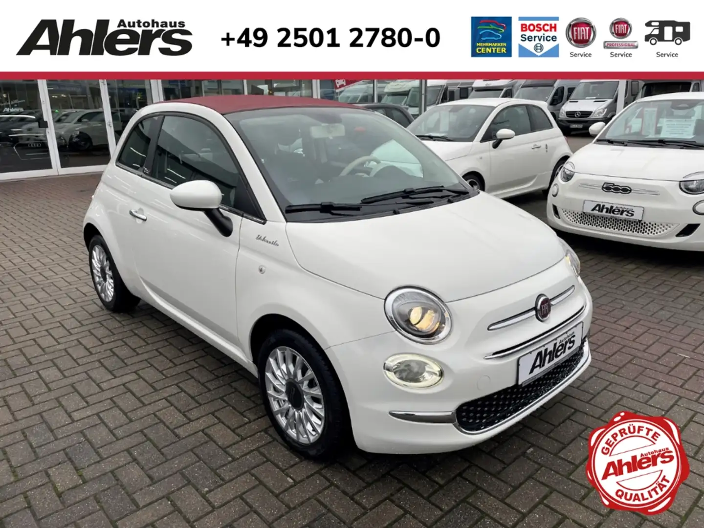 Fiat 500C DOLCEVITA+KLIMA+PDC+DAB+CARPLAY+ALLWETTER Wit - 1