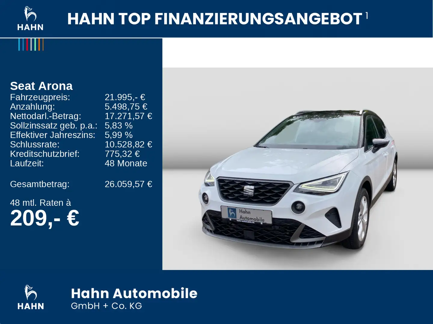 SEAT Arona 1.0 TSI FR PDC LED Kessy SHZ CarPlay Klima Weiß - 2