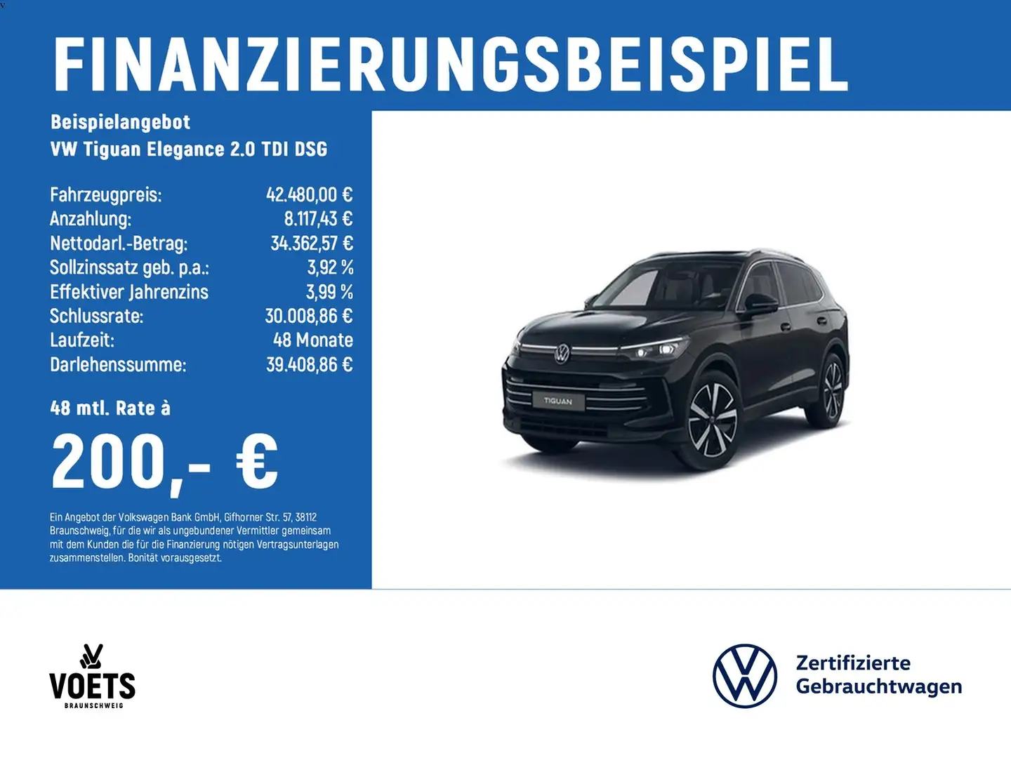 Volkswagen Tiguan Elegance 2.0 TDI DSG MATRIX-LED+HuD+STANDHZG Noir - 2