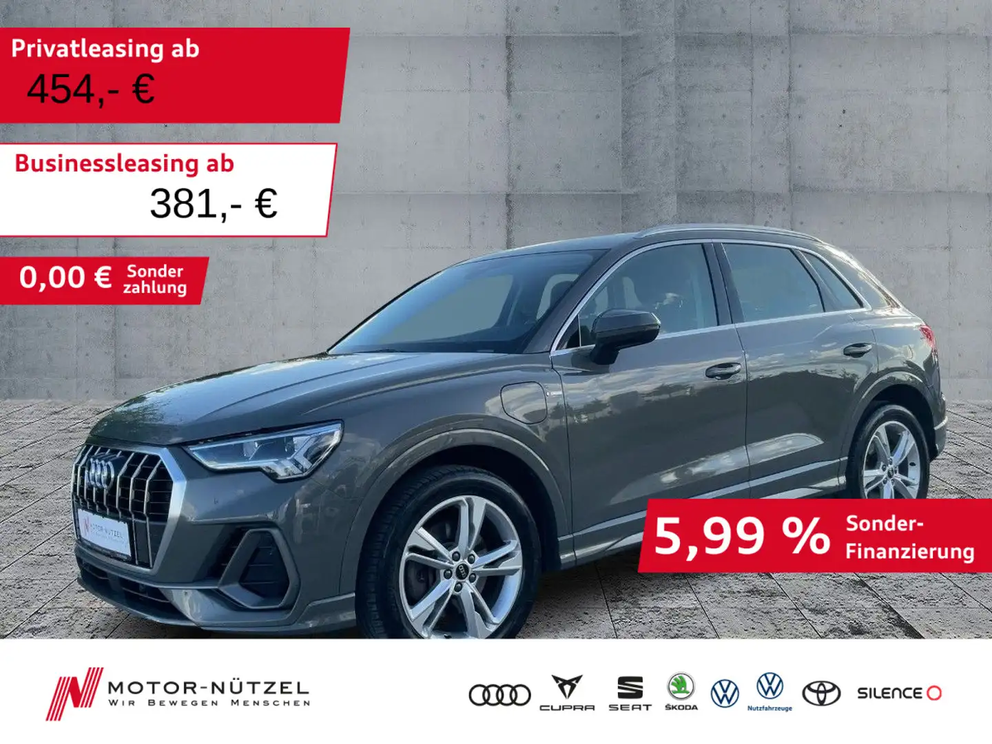 Audi Q3 45 TFSI e S-TR S-LINE LED+NAV+RFK+ACC+SHZ+AHK Gris - 1