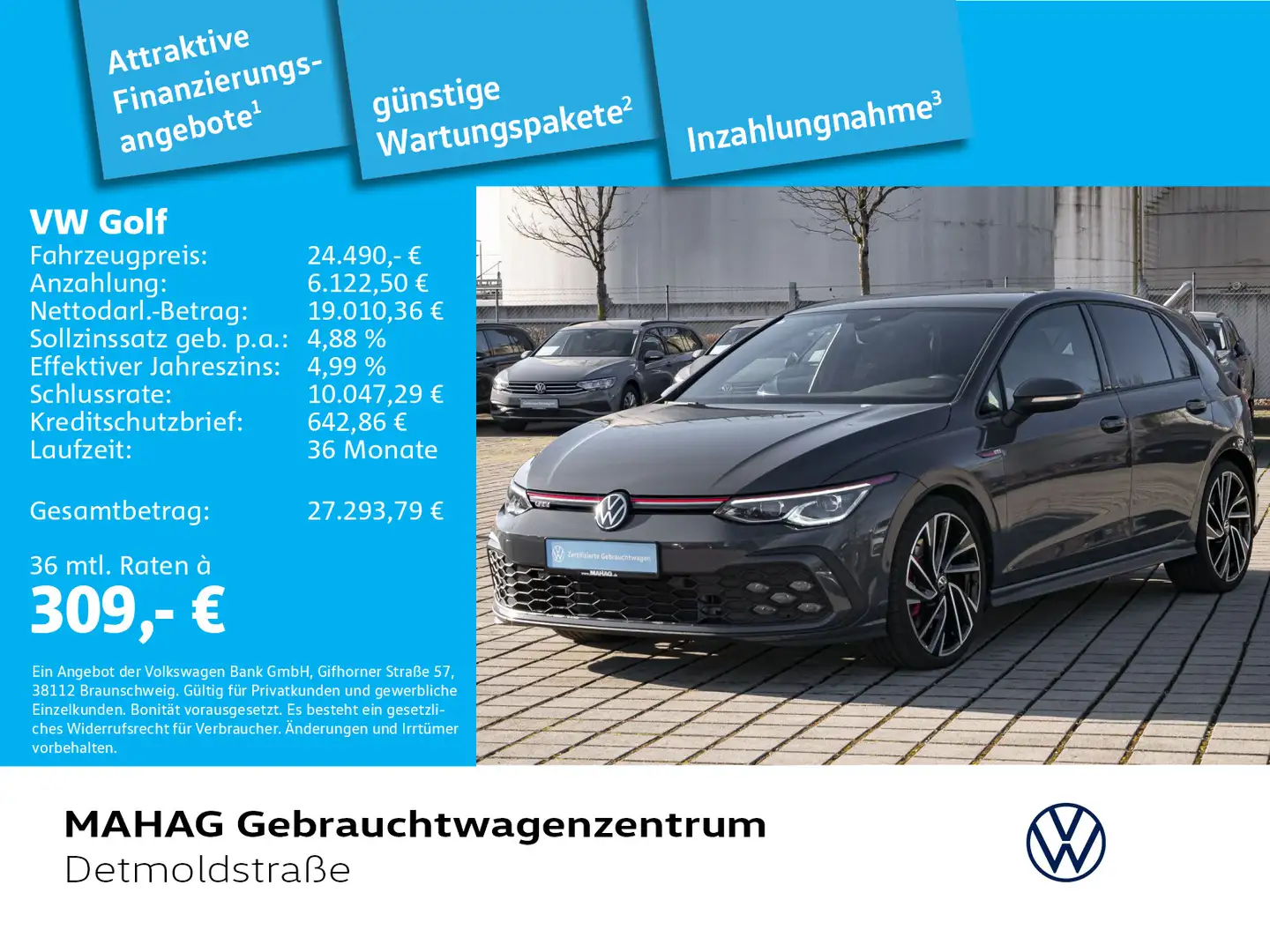 Volkswagen Golf GTI Golf VIII GTI 2.0 TSI Navi IQ.LIGHT DCC 19" Kame Grau - 1