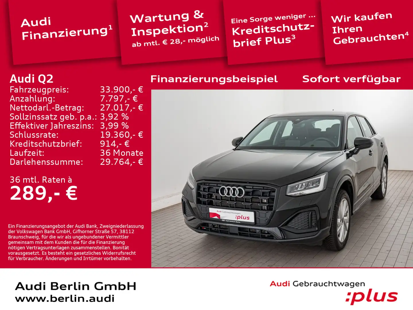 Audi Q2 Advanced 30 TDI S tr. RFK LED VIRTUAL NAVI Schwarz - 1