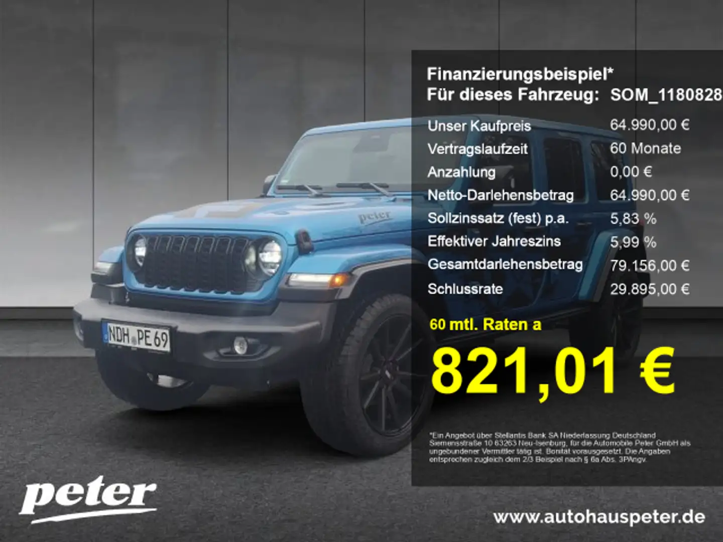 Jeep Wrangler WRANGLER ICE MY2024 Sahara 2.0l T-GDI Albastru - 1