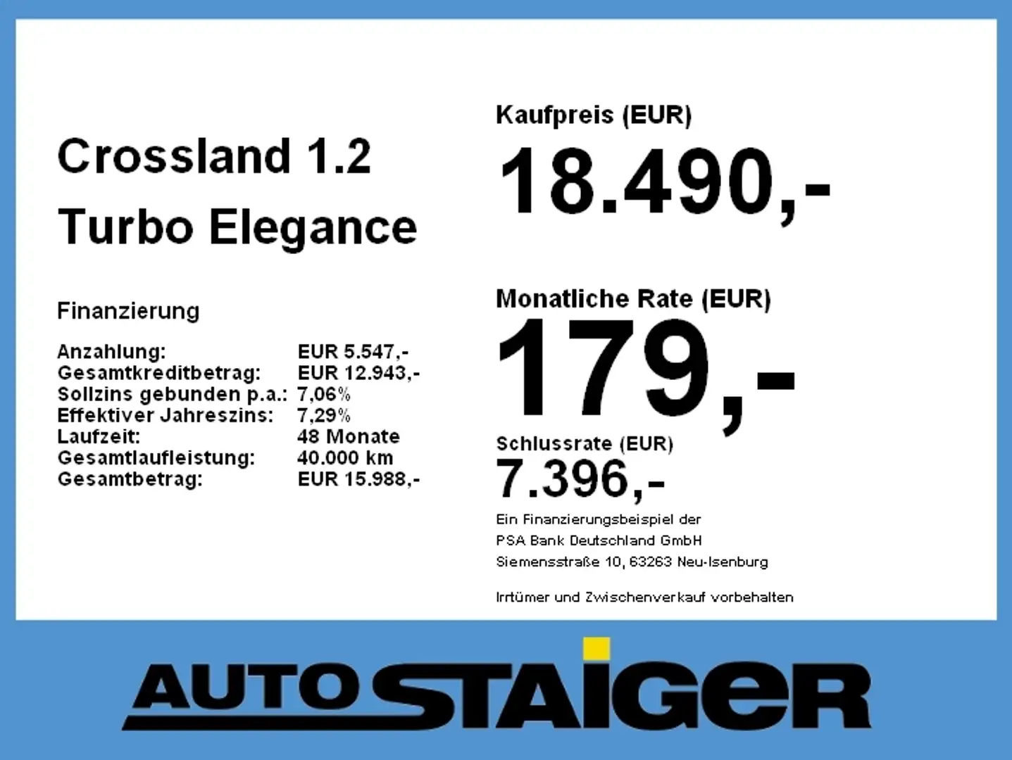 Opel Crossland 1.2 Turbo Elegance Sitzheizung PDC Weiß - 2