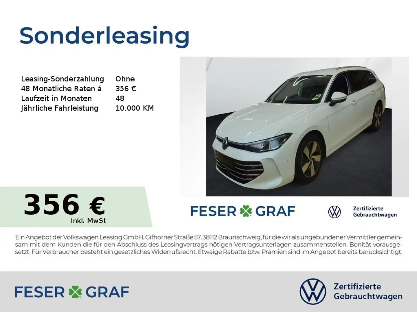 Volkswagen Passat Variant Elegance 2.0 TDI DSG Navi AHK Kamera LED SiHz Weiß - 1