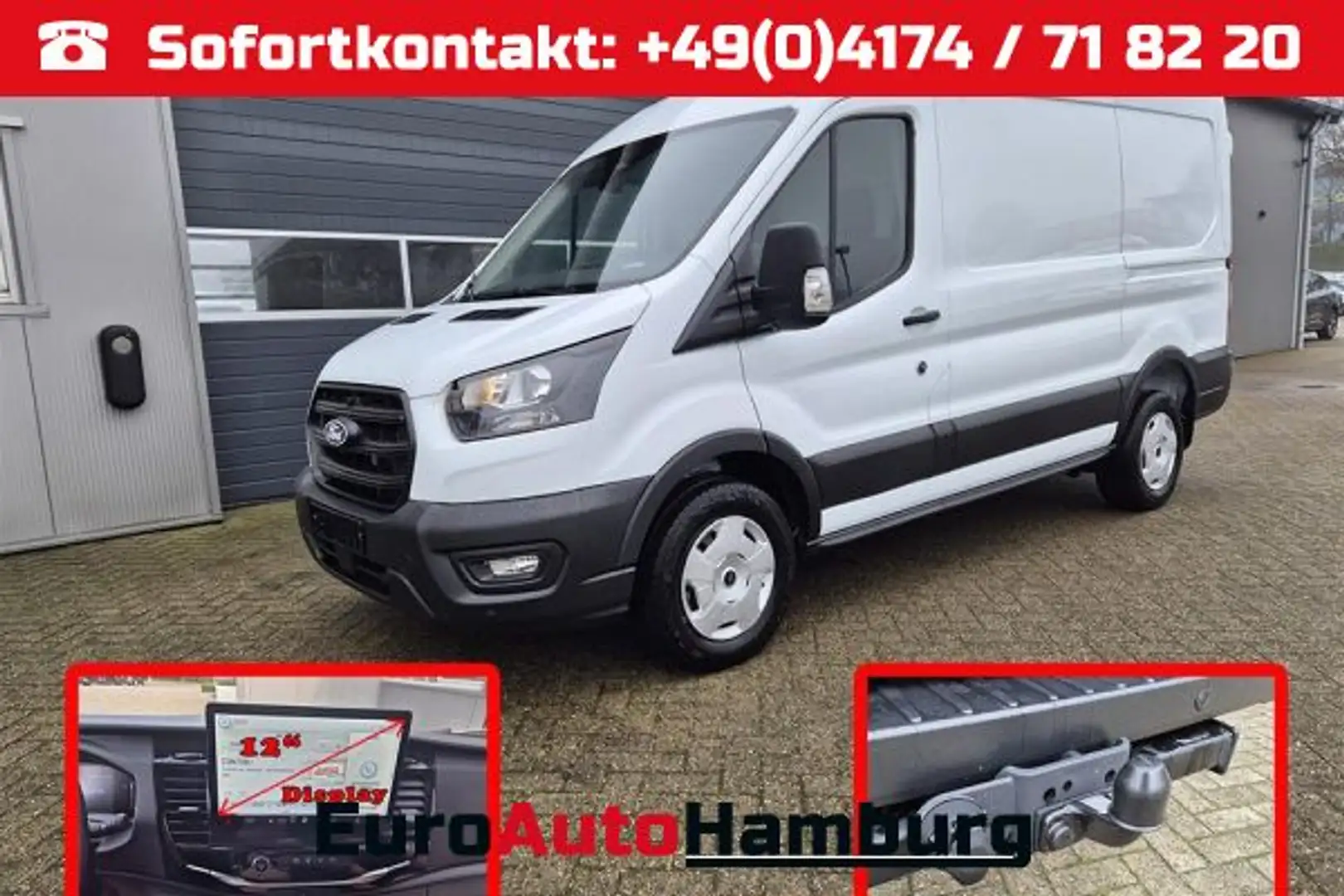 Ford Transit L2H2 2.0 EcoBlue 130PS Trend 3,5t 3-Sitzer AHK Sit Weiß - 1