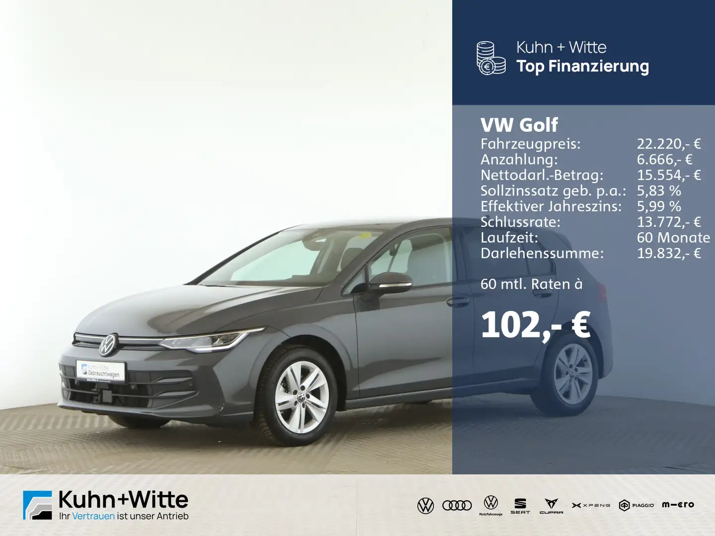 Volkswagen Golf VIII 1.5 TSI *DC*ACC*LED*PDC*SHZ*AppleCar* Gris - 1