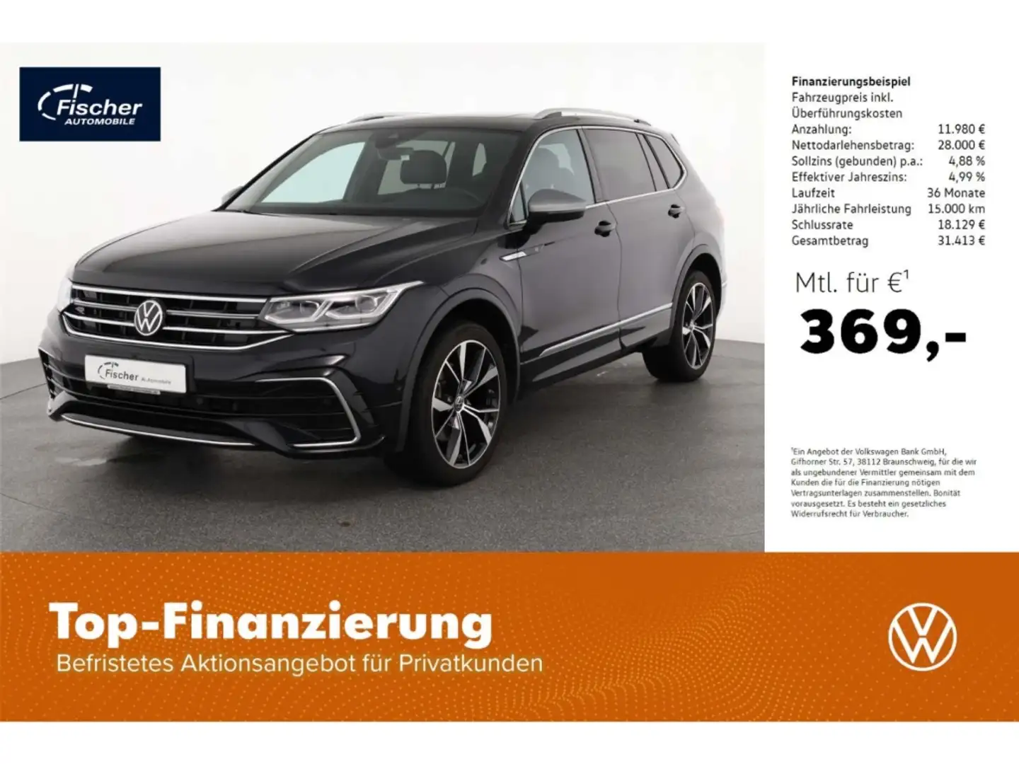 Volkswagen Tiguan Allspace 2.0 TDI SCR 4Motion R-Line Schwarz - 1