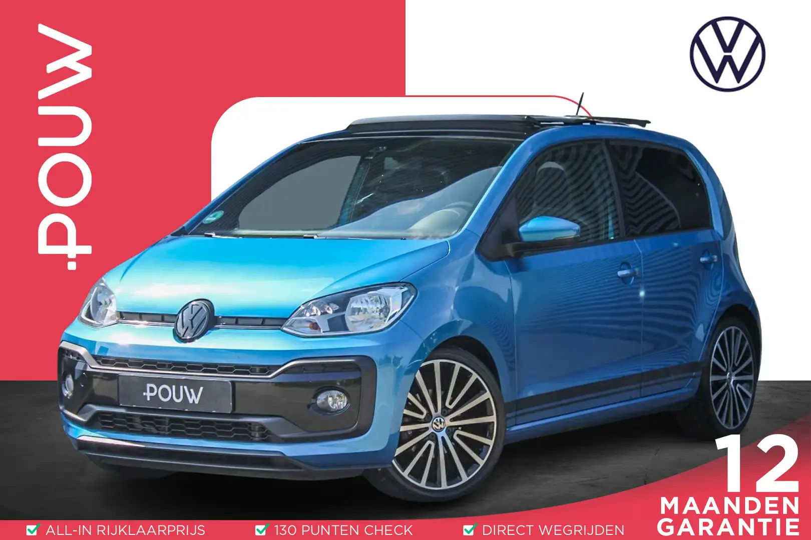 Volkswagen up! 1.0 TSI 90pk High up! 5-Drs. | Panoramadak | Camer Azul - 1