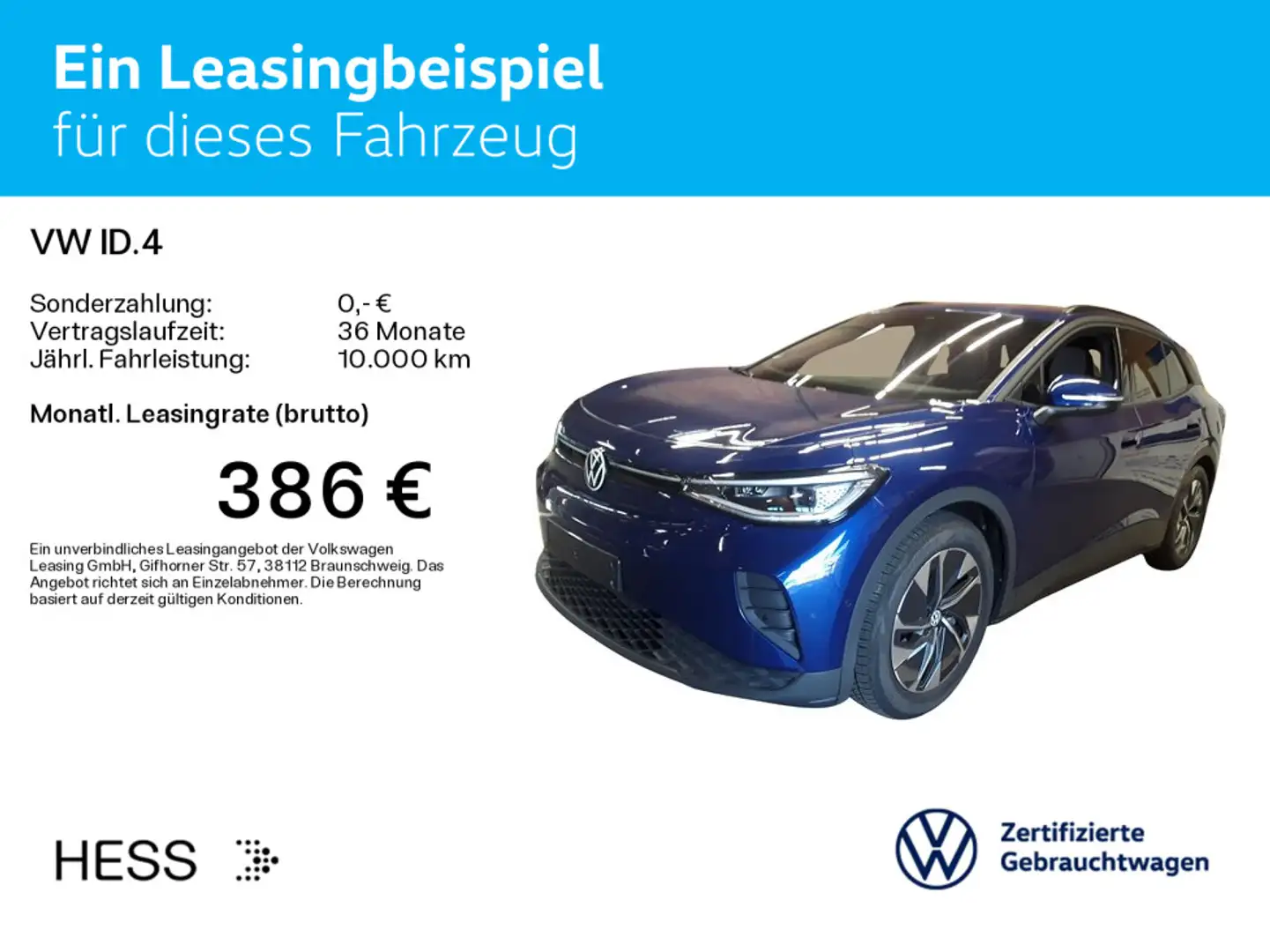 Volkswagen ID.4 Pro*WÄRMEPUMPE*HUD*AHK*KAMERA*IQ.LIGHT*PDC* Bleu - 2
