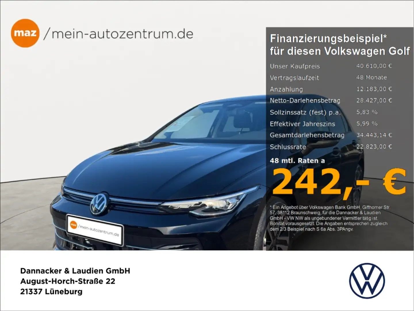 Volkswagen Golf VIII 1.5 GoalENERGY 1,5 l eTSI OPF 110 kW (150 PS) Zwart - 1
