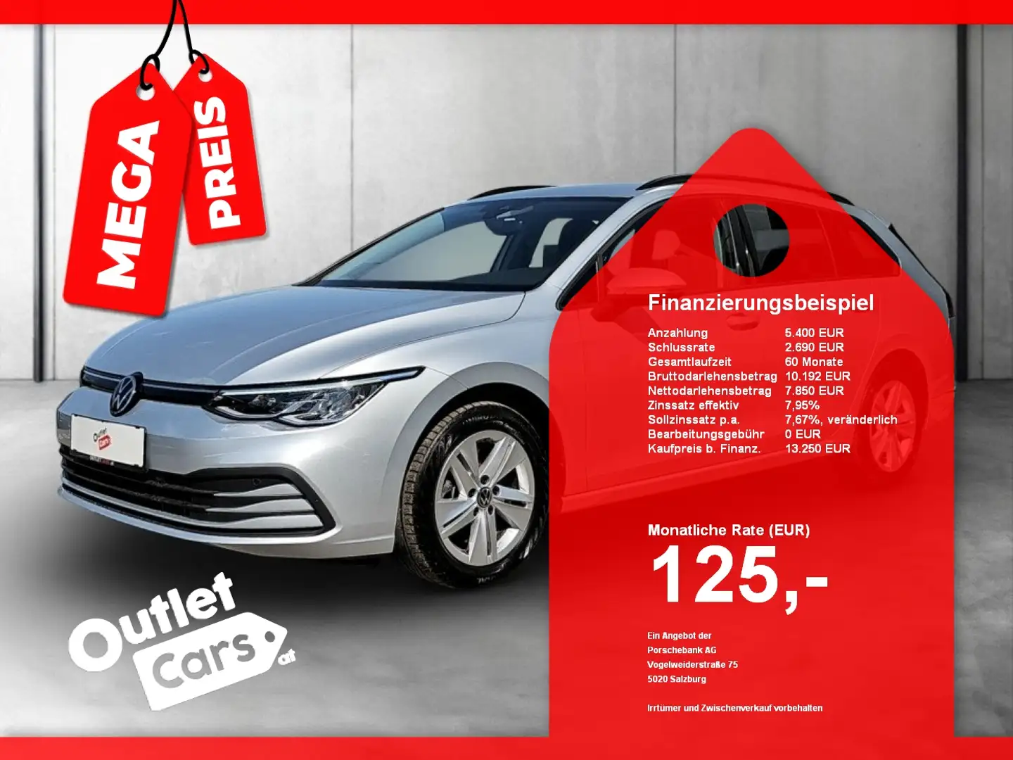 Volkswagen Golf VIII Var. 2.0 TDI DSG Life ASSIST+LED+NAVI Silber - 1