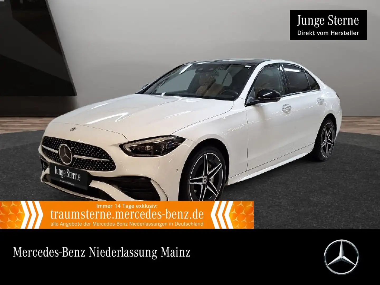 Mercedes-Benz C 300 e AMG+NIGHT+PANO+360+AHK+SITZKLIMA+KEYLESS Weiß - 1